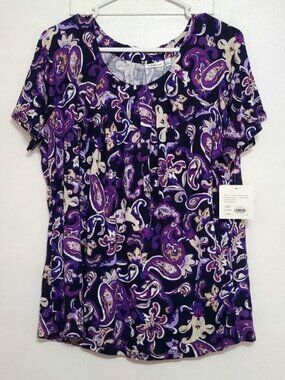 Purple Paisley Short Sleeve Top